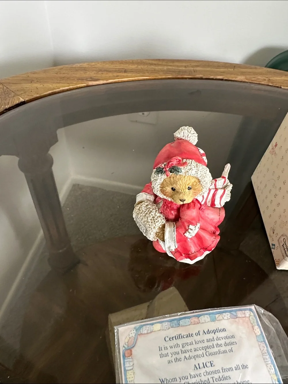 Cherished Teddies Red and White Winter Bear Figurine